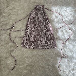 Missguided Brown Zebra Halter Top Pants Set